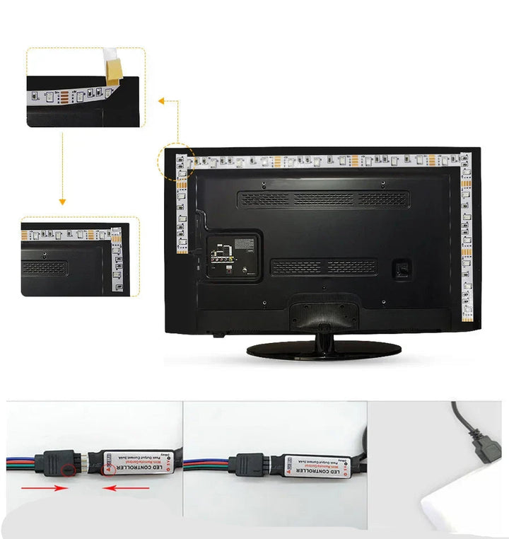 BowLift | RGB LED Strip with USB Connection - Color Changing Light for Ambient and TV Backlighting