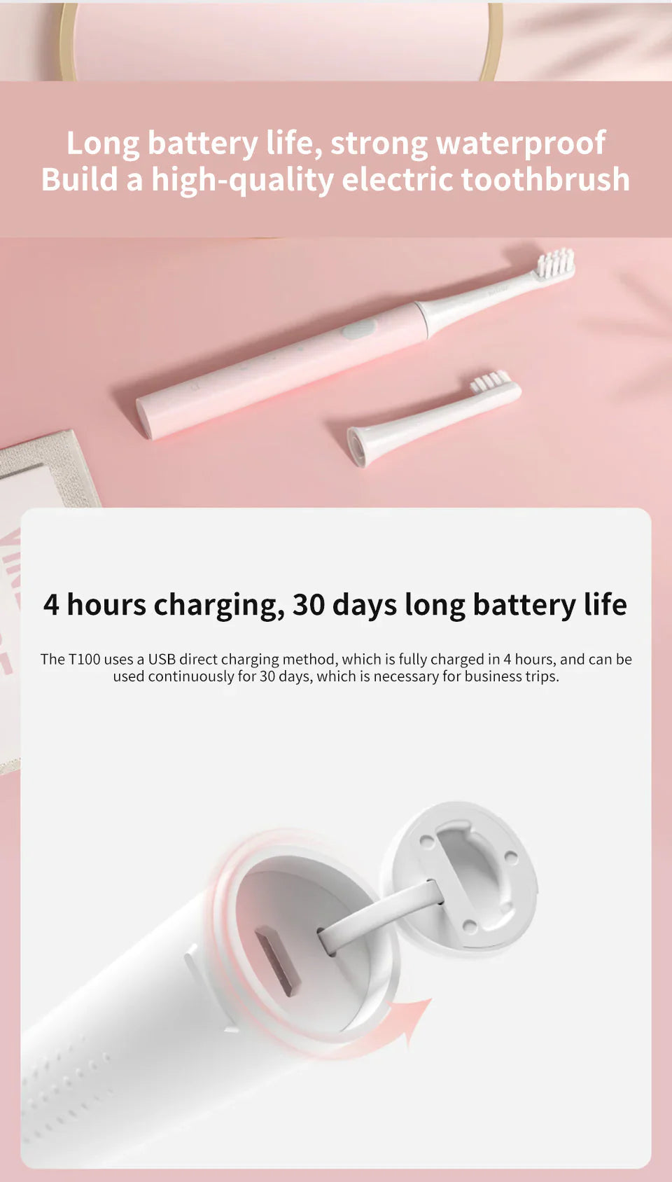 BowLift | Electric Sonic Toothbrush – Waterproof and USB rechargeable