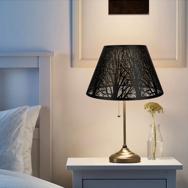 BowLift | Medium lampshade, barrel fabric lampshade for table lamp and floor lamp, 7x13x7.8 inches, natural ventilated linen, handmade, spider (white)