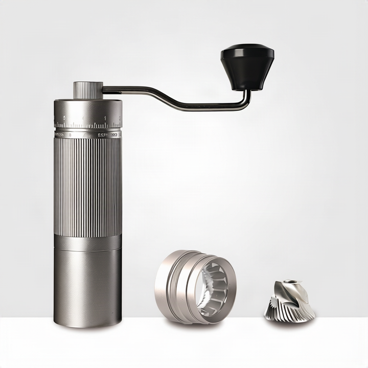 Hand coffee grinder with steel core, luxury design