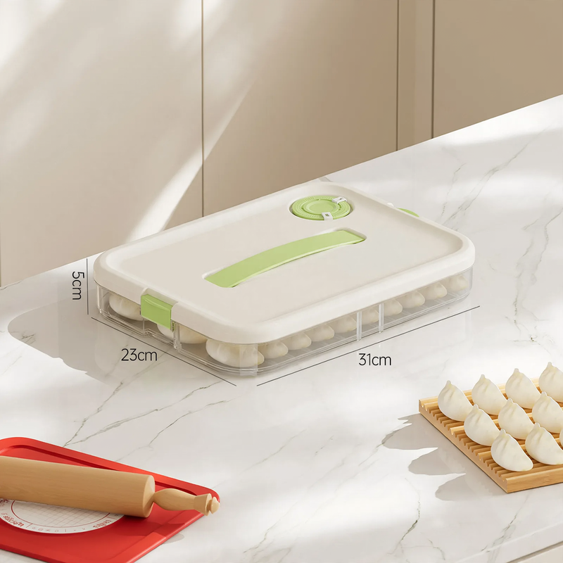 Plastic storage box for dumplings