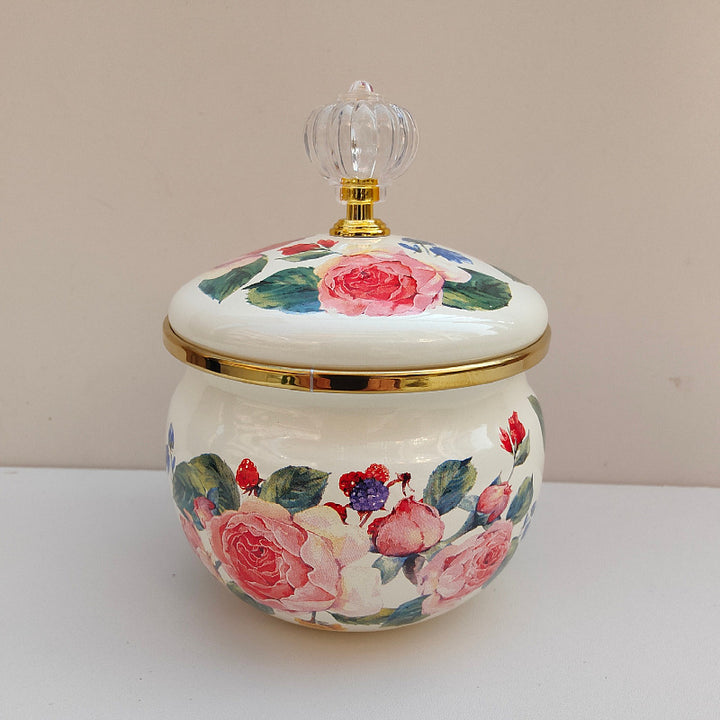 Enamelled spice box with lid, 301–500 ml