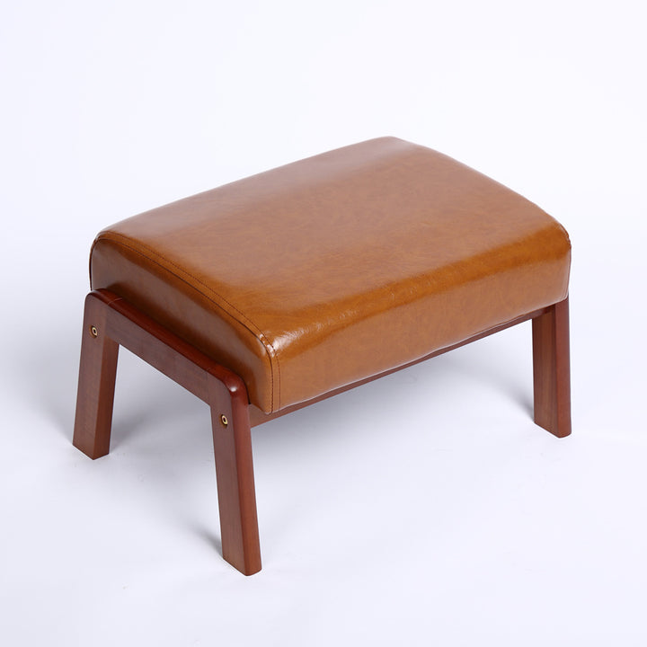 Children's footstool made of rubber wood, square