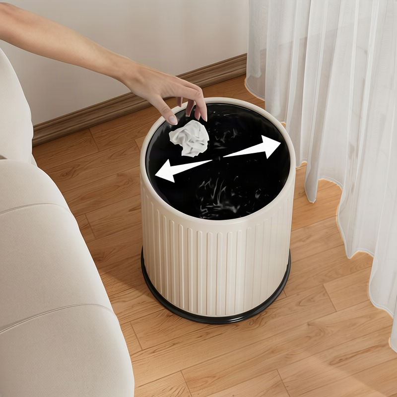 Waste bin with double chamber, round