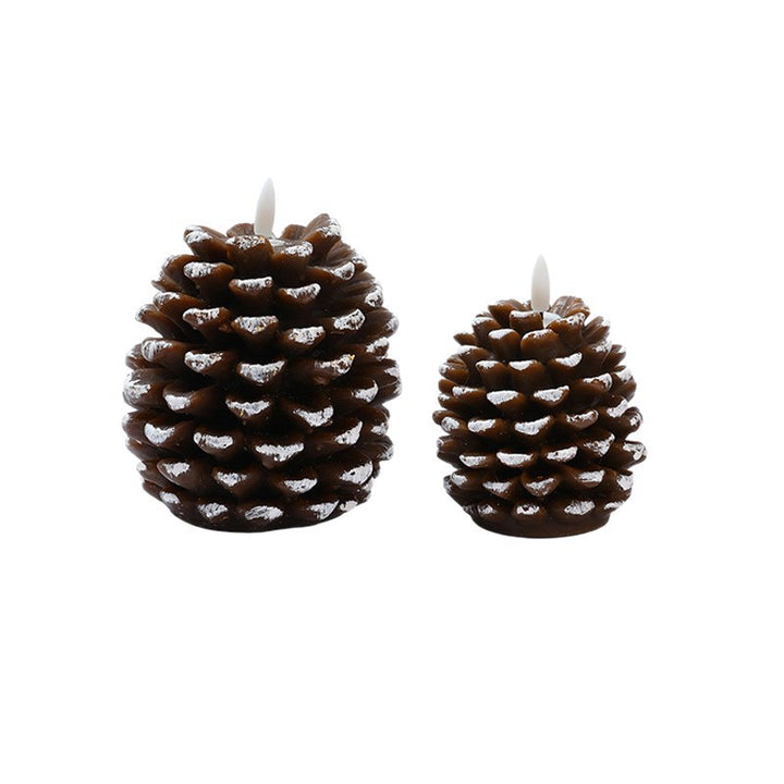 LED Wax Candle Pine Cone, Painted