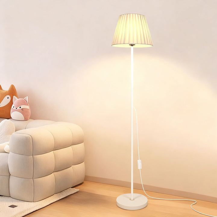 Floor lamp with fabric shade, Nordic style