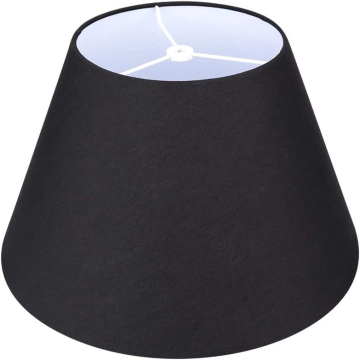 BowLift | Medium lampshade, barrel fabric lampshade for table lamp and floor lamp, 7x13x7.8 inches, natural ventilated linen, handmade, spider (white)