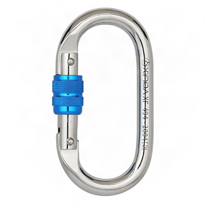 Steel carabiner for climbing, 25 KN