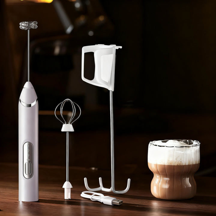 Electric milk frother, USB-C, multiple functions