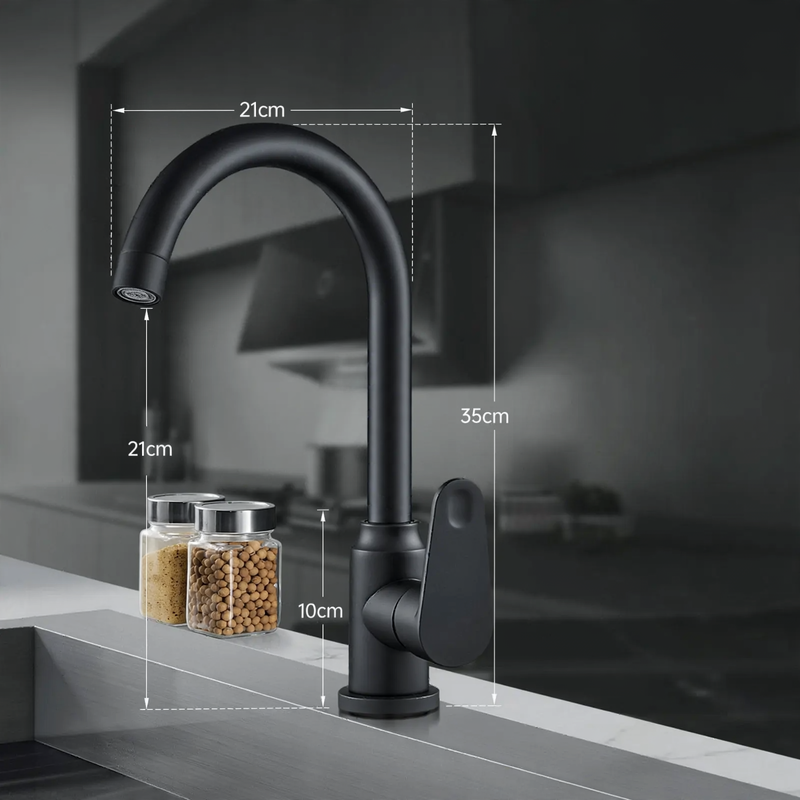 Kitchen faucet with splash guard, single lever operation