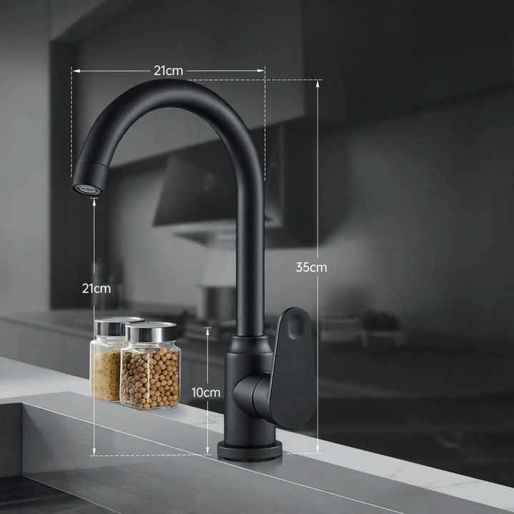 Kitchen faucet with splash guard, single lever operation