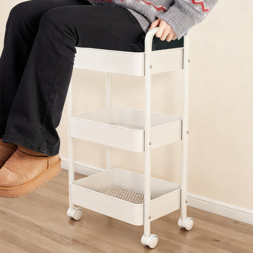Rolling cart for kitchen, carbon steel, 3–4 levels