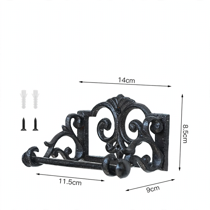 Cast iron towel ring, vintage style, black