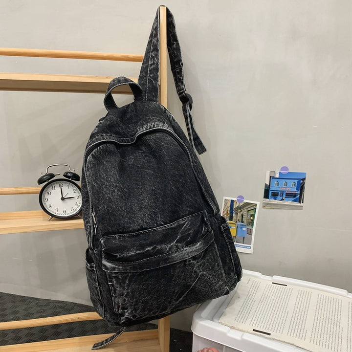 Denim fabric backpack, lightweight and versatile