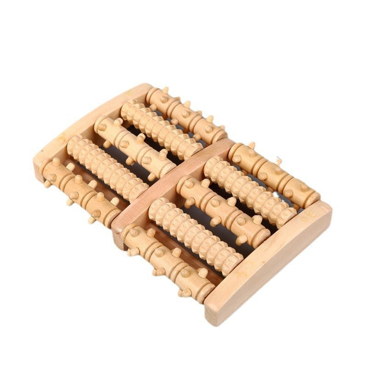 ALPENHAUCH - Foot massage roller made of real wood with acupressure mat