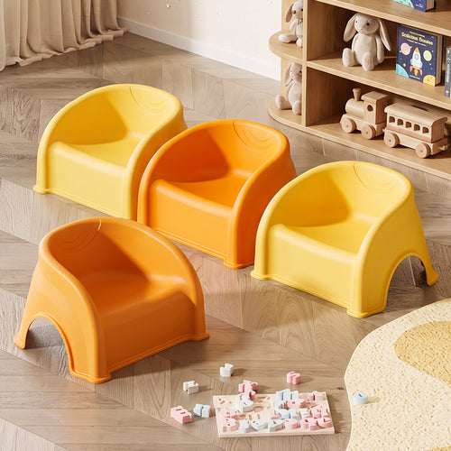 Plastic children's chair with backrest, stackable