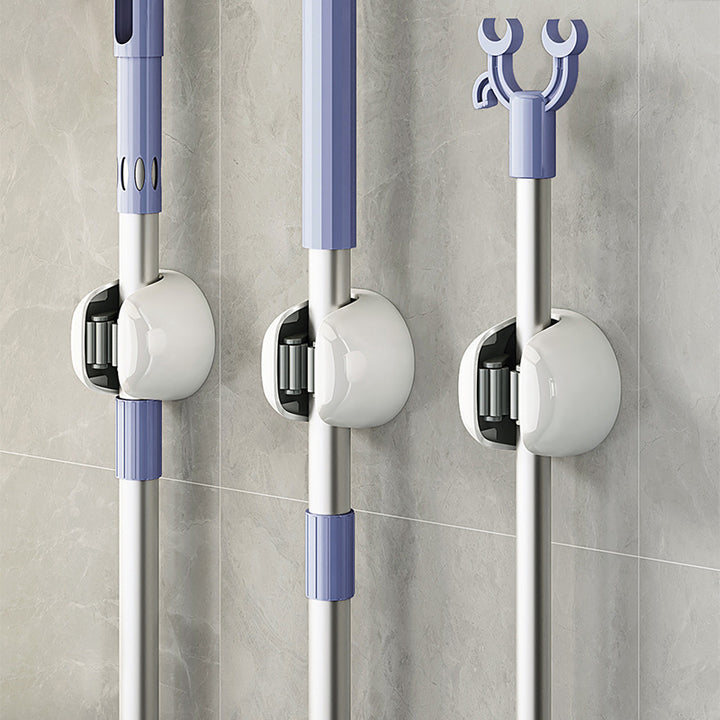 Wall hooks without drilling for brooms and cleaning cloths
