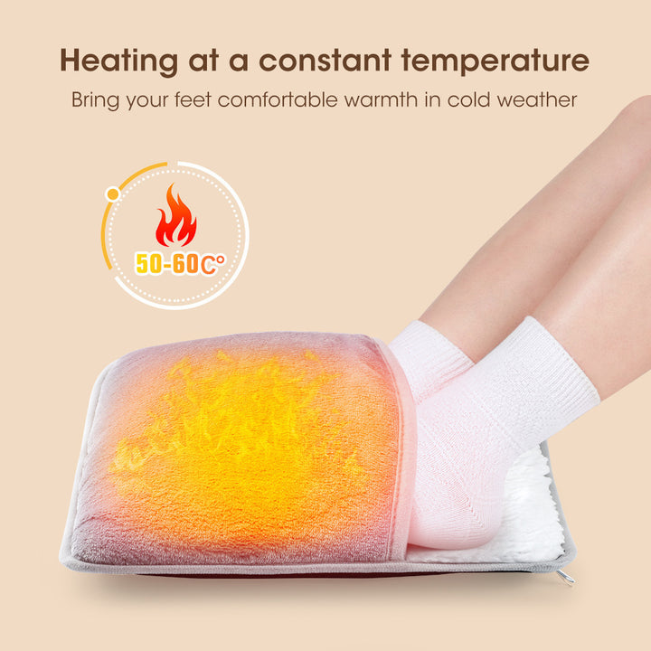 Foot warmer with push button switch