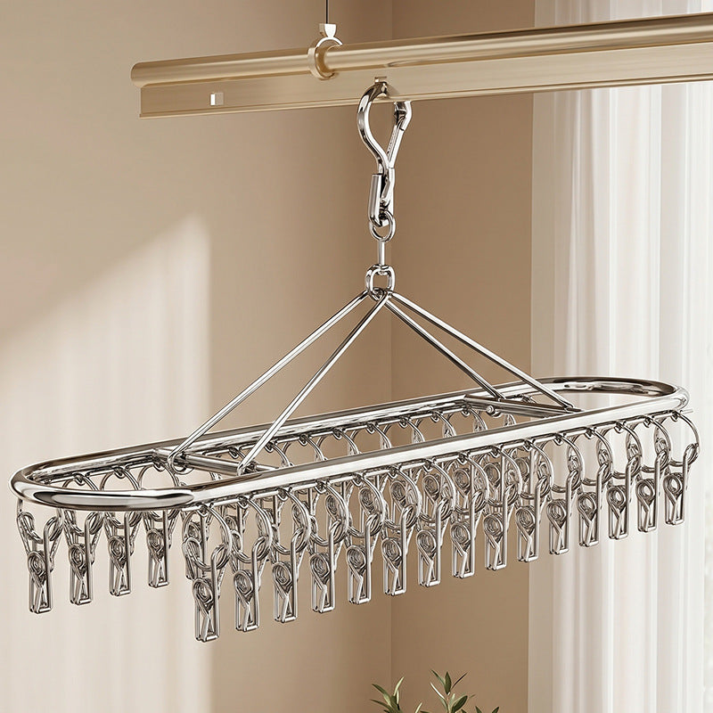 Stainless steel drying rack with 10, 20 or 30 clips