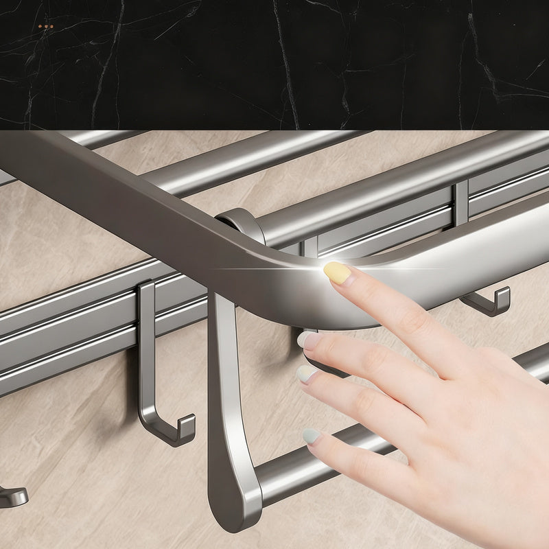 Aluminum towel holder, foldable