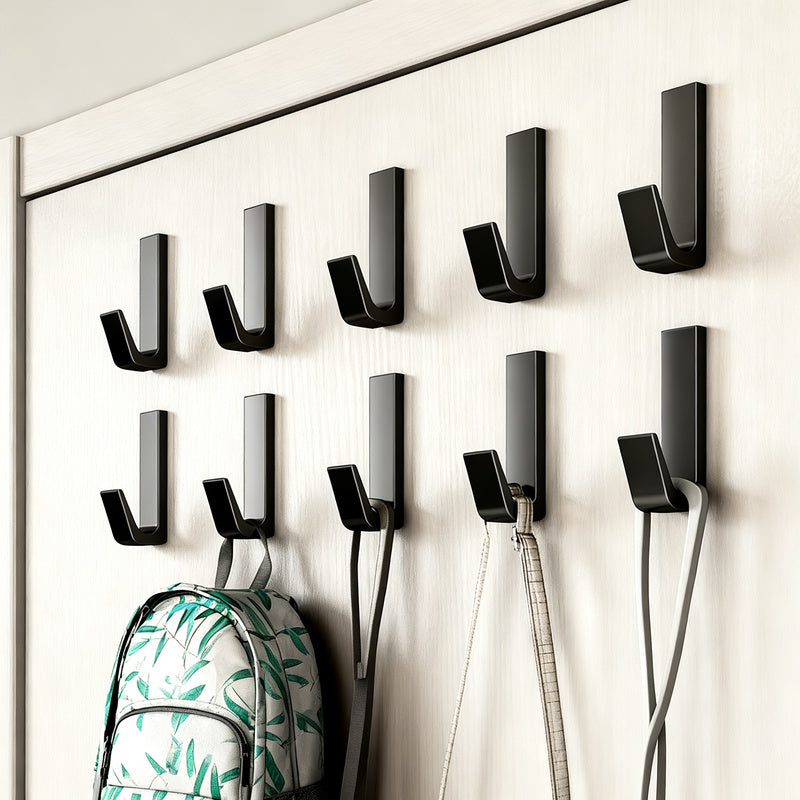 Aluminum wall hooks with adhesive surface