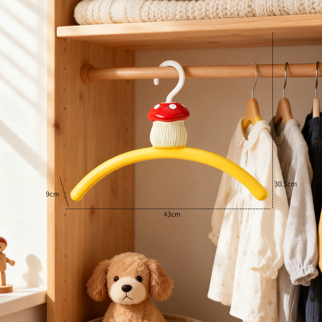 Mushroom coat hangers for children, ABS plastic