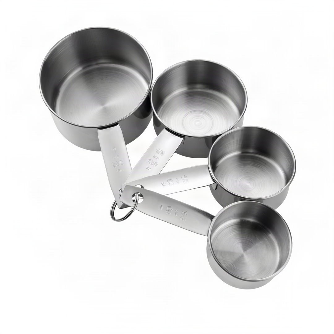 Stainless steel measuring spoon and cup set, 6-piece