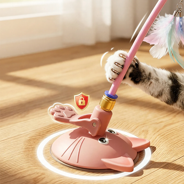 Cat toy with feathers and bell