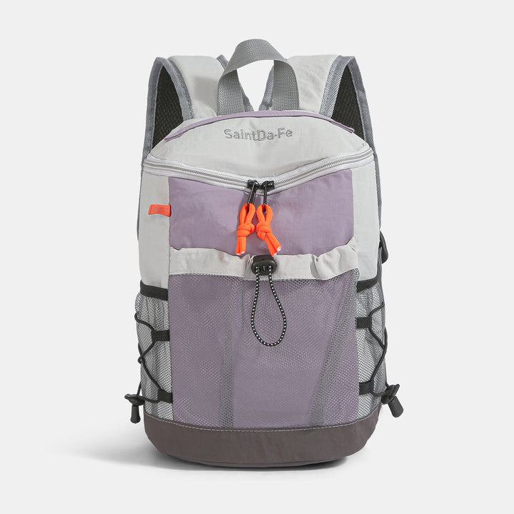 Women's backpack, up to 20 L, nylon, patchwork design