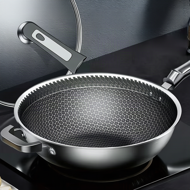 Stainless Steel Frying Pan with Glass Lid