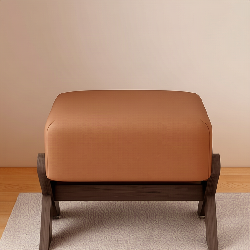 Children's footstool made of rubber wood, square