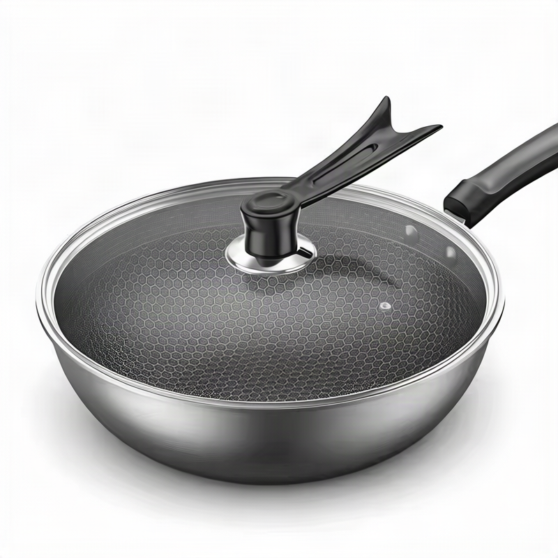 Stainless Steel Frying Pan with Glass Lid