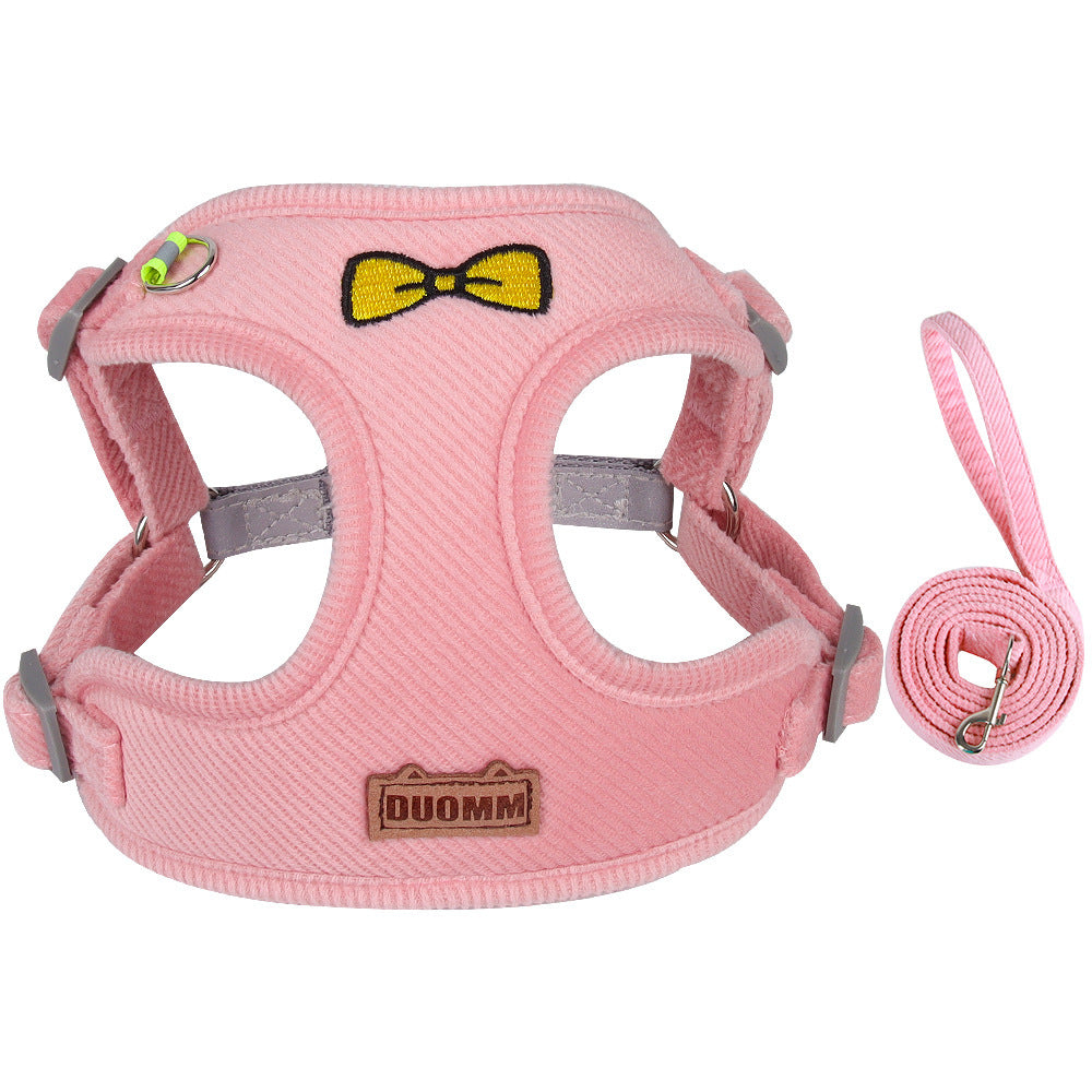 Dog harness made of fabric with leash, XS to XL