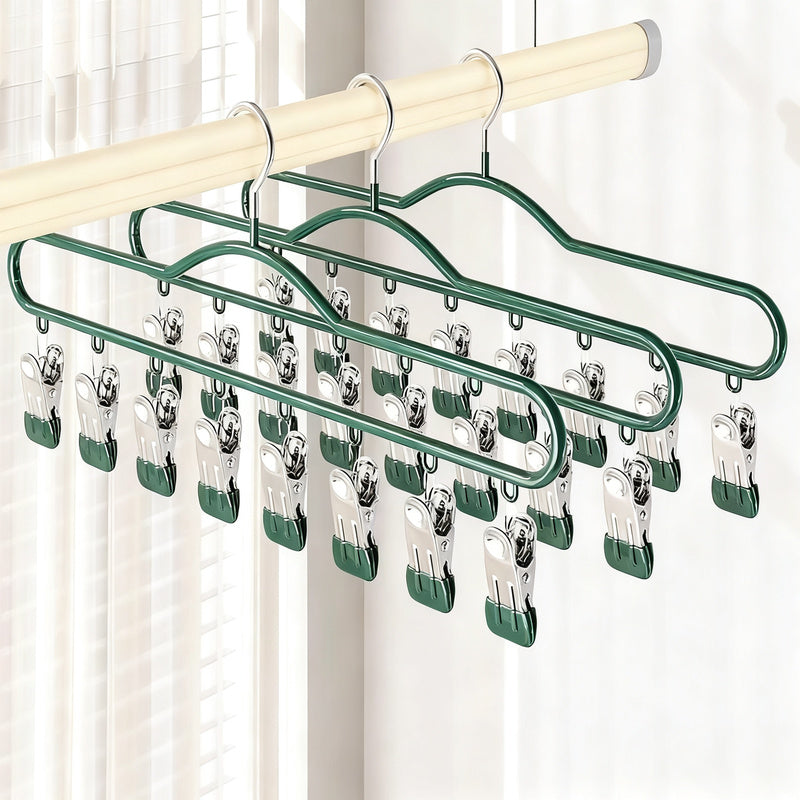 Sock and laundry rack with 8 clips made of iron
