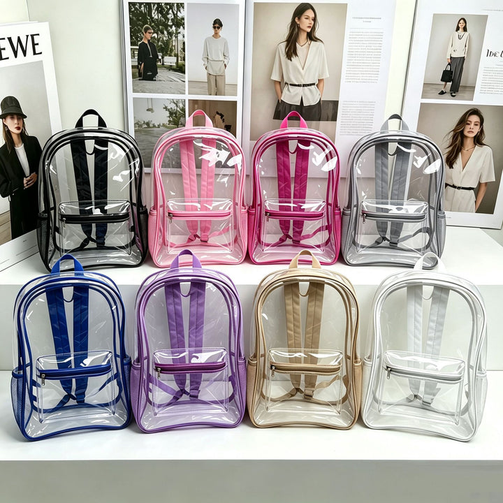 Transparent PVC backpack with large capacity