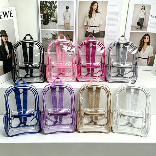 Transparent PVC backpack with large capacity