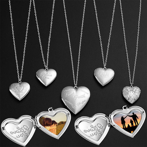Heart necklace with opening function