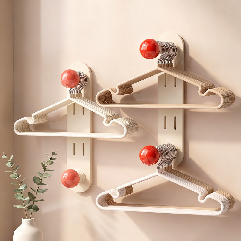 Plastic hanger organizer, wall mountable