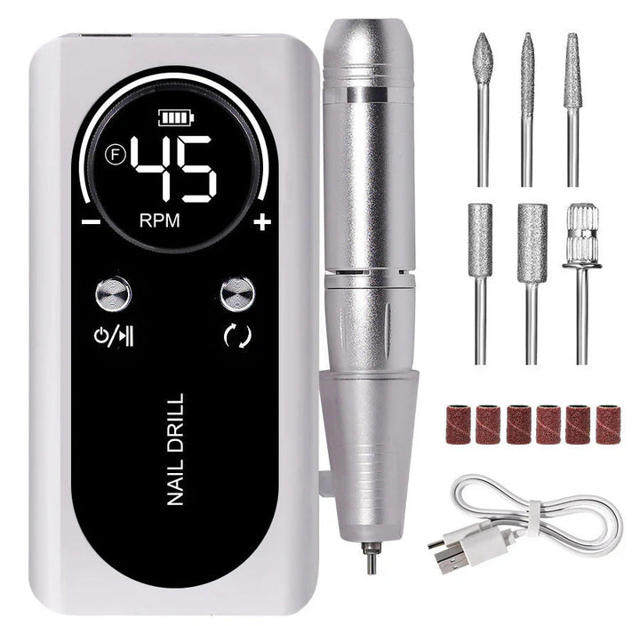 BowLift | High Performance 45000RPM Portable Electric Nail File With Battery | Quiet Design for Professional Manicure