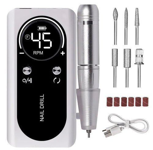 BowLift | High Performance 45000RPM Portable Electric Nail File With Battery | Quiet Design for Professional Manicure