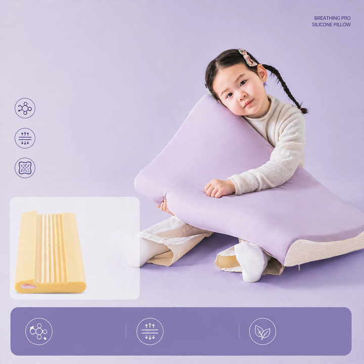 Silicone pillow with sticks, 66×40 cm, various heights