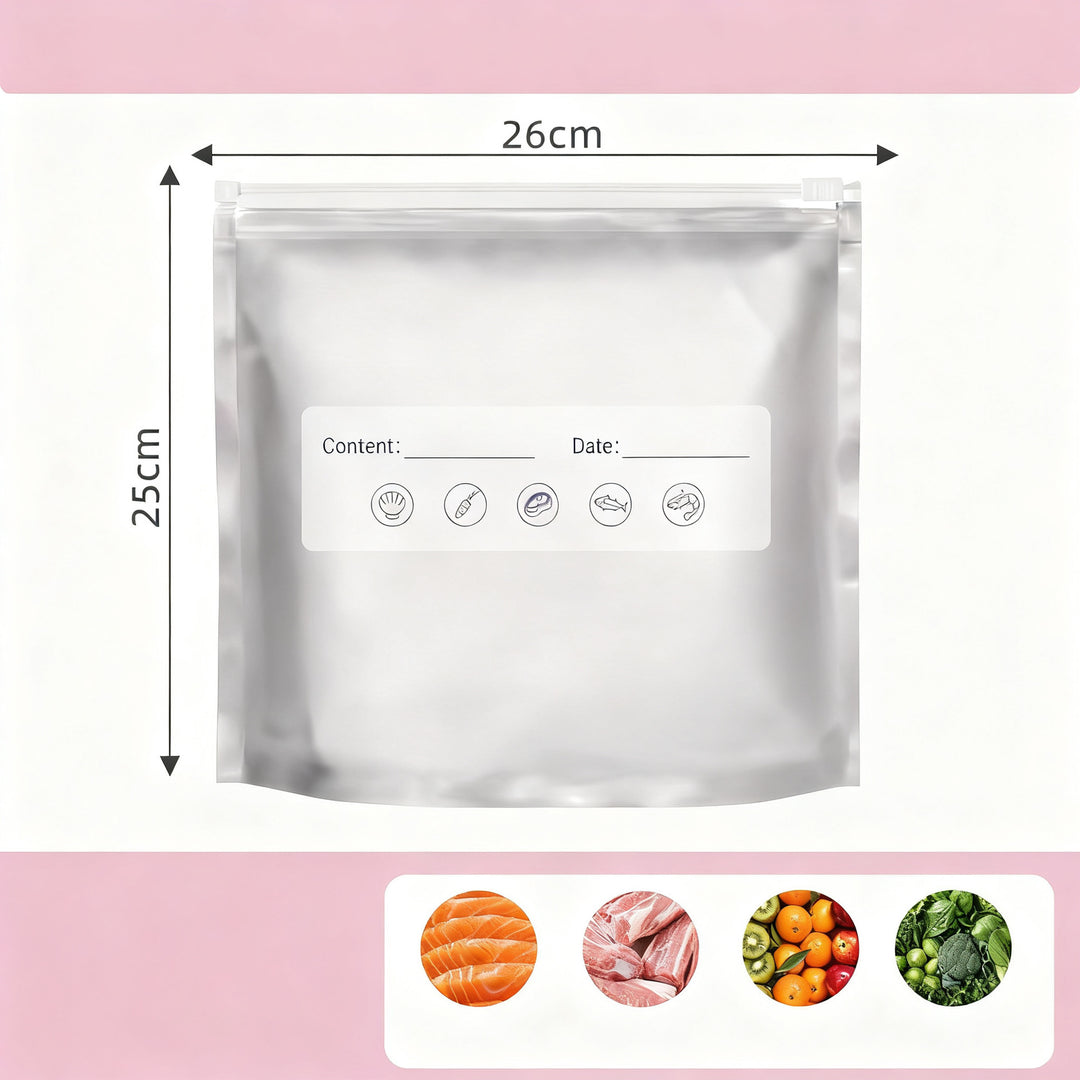 Aluminum freezer bags with zipper