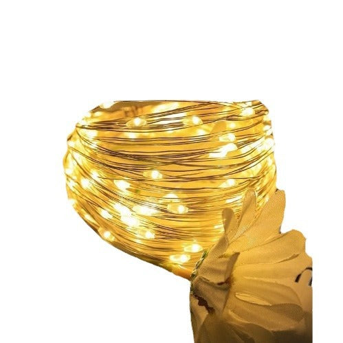 LED string lights, 10 m, 100 lights, USB/battery