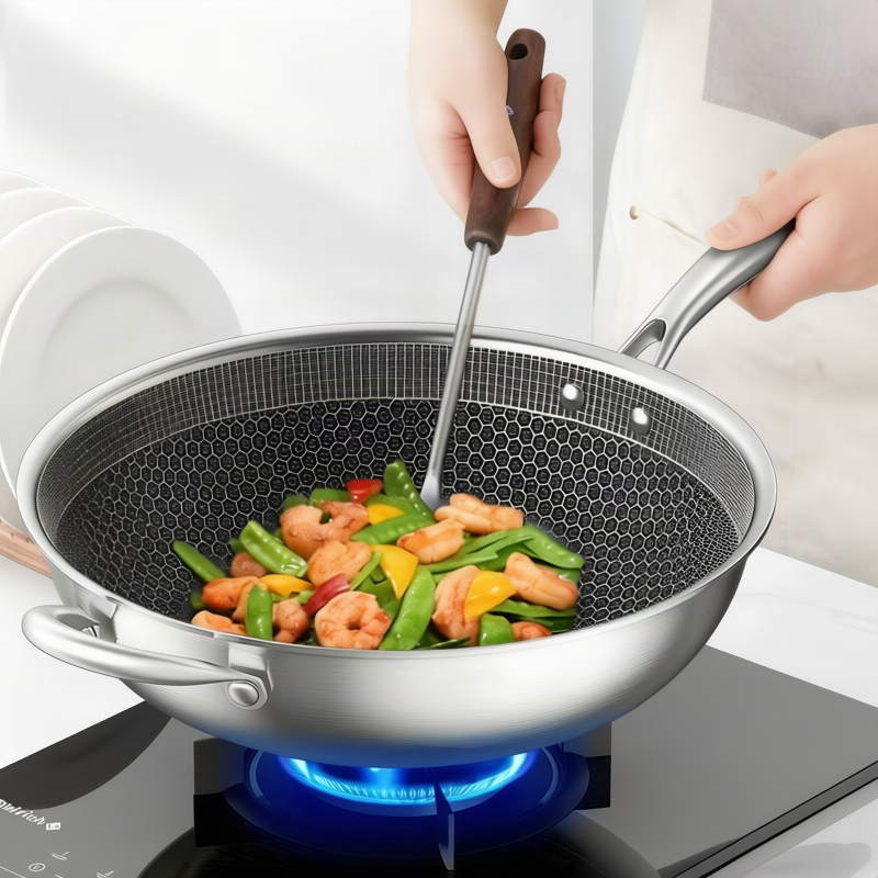 Stainless Steel Frying Pan with Glass Lid