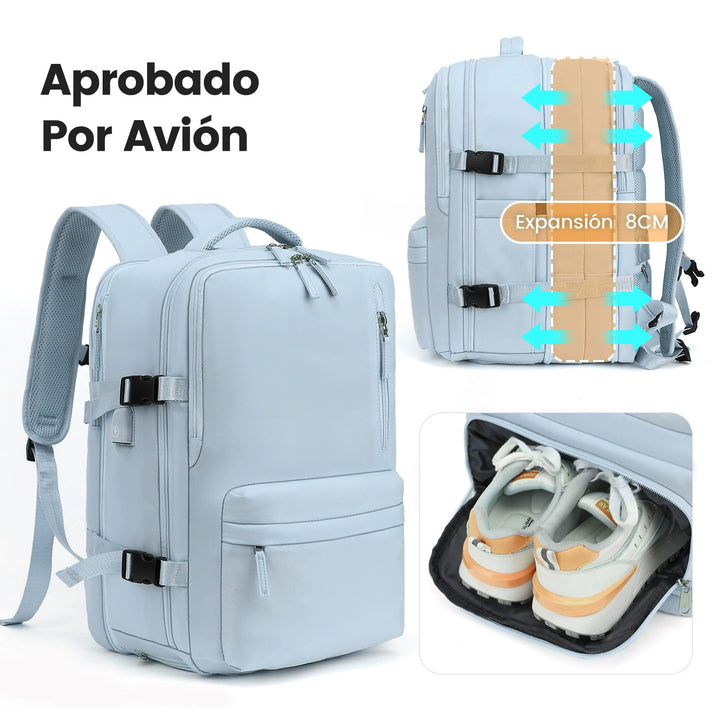 Expandable travel backpack, 36–55 L, for laptops