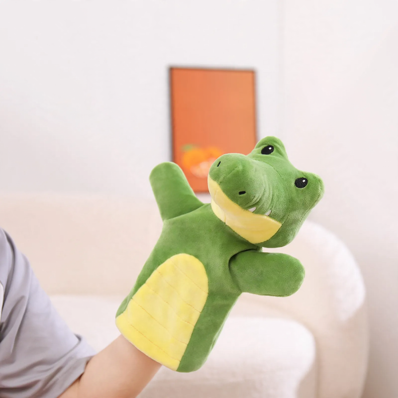 Animal hand puppet made of plush