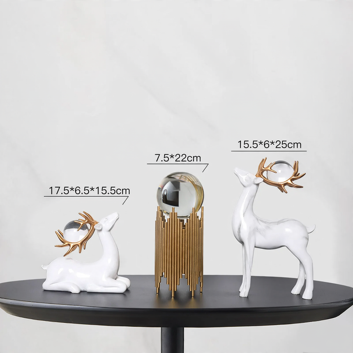 Crystal ball decorative figure modern design metal