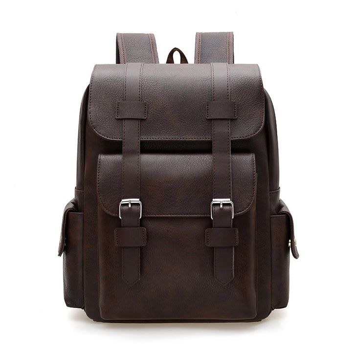 Backpack made of PU leather, 20–35 L, vintage style