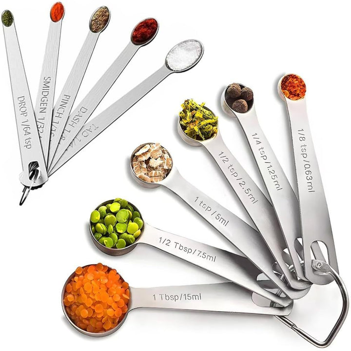 Stainless steel measuring spoon and cup set, 6-piece