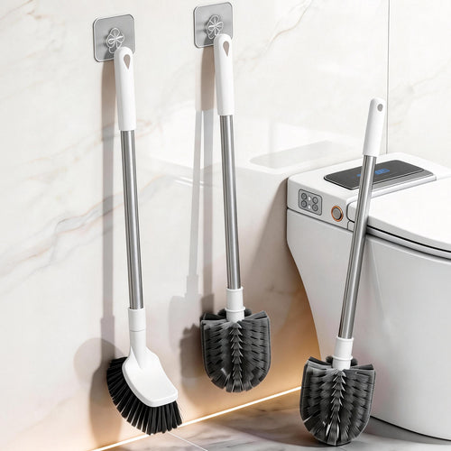 Toilet brush with wall holder